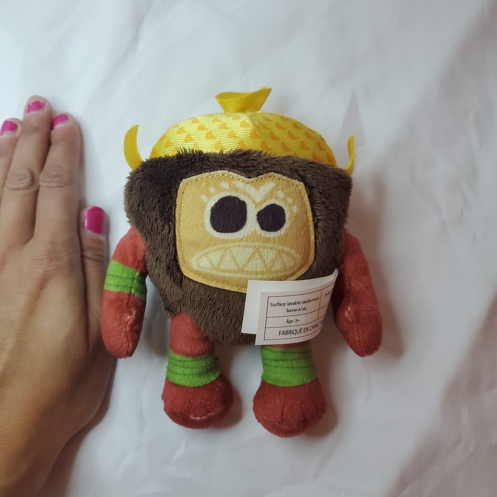Disney Moana Plush Kakamora Coconut Warrior Soft Toy Brown Yellow Helmet 6"